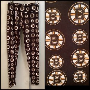 Luv21 Leggings Women’s 2-10 and 12-20 Sports Boston Bruins Pattern